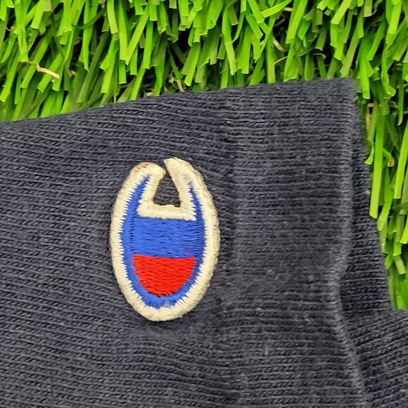 Vintage 80s Champion Shirt Teens M/L 16x27 Faded Navy Blue - Picture 9 of 12